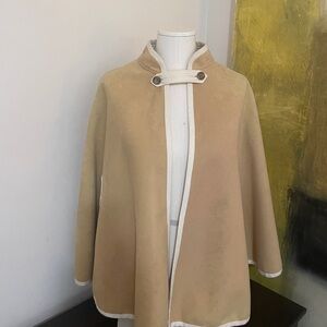 Retro Reversible Faux Suede Skater Cape Coat Poncho Renfaire Spacecore